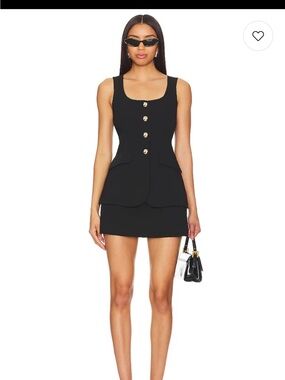 Amanda Uprichard Black Button-Front Sleeveless Romper